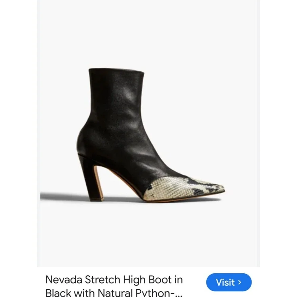 Khaite Nevada Stretch Low Boot Snakeskin NWT 7.5